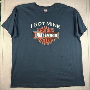 Harley-Davidson Shirt‎ Men 2XL Black Pin-Up Girl Bakersfield CA Motorcycle 2011